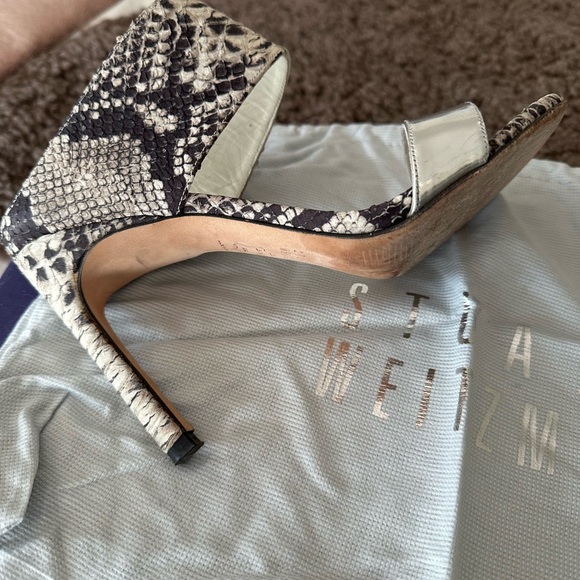 Stuart Weitzman “Myslide” stamped python sandals - Picture 5 of 9